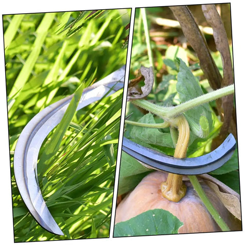 Close-up of blades from 10 Piece All In One Mowing Sickle Set With Rustproof Harvesting Tools For Gardening And Weeding
