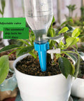 24 Pack Self Watering Spikes For Plants Automatic Indoor Plant Waterer With Adjustable Drip Valve in a potted plant