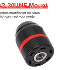 Keyless Drill Chuck Set For Hand Drills And Impact Drivers, Adds One Half Inch 20 UNF Mount, Self Tightening Drill Press Adapter