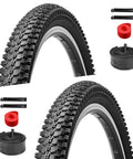 2-Pack 26 Inch Mountain Bike Tires And Tubes Set, 26x1.95 Folding Replacement Tires For Mountain Bikes, Puncture-Resistant With Schrader Valve Tubes, Includes Levers And Rim Strips For Quick, Easy Mounting.