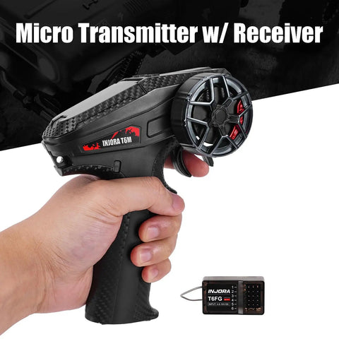 2.4GHz Transmitter With 6CH Receiver For 1/24 And 1/18 RC Crawlers, FHSS 67 Channel Frequency Hop, hand holding device
