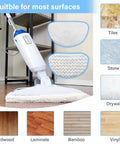 12 Pack Replacement Pads For PowerFresh Steam Mop 1940 Series shown on laminate and tile surfaces