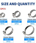 Get This Cool 25 Piece Stainless Steel Hose Clamp Set With Worm Gear Design Perfect For Auto And Home Jobs Ranging From Quarter To Two Inches. 25 pcs, 5 sizes