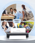 Image showcasing Game Changing Portable Bluetooth Printer With No Hassle Inkless Thermal Tech For Dang Quick US Letter Paper High Speed 300Dpi Imaging Black compact for home, travel, office, and outdoor use.