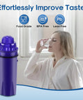 Water Filter Replacement For PUR Pitchers And Dispensers Compatible With CRF950Z PPF900Z Six Pack, woman drinking water