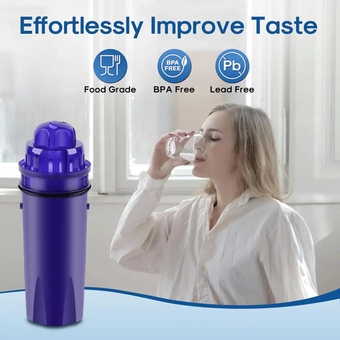 Water Filter Replacement For PUR Pitchers And Dispensers Compatible With CRF950Z PPF900Z Six Pack, woman drinking water