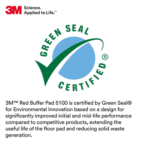 Green Seal Certified logo with 3M science applied to life tagline emphasizing environment-friendly performance improvements.