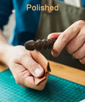 Using the Six Piece Leather Edge Tool Kit with Four Graded Edge Bevelers 0.8mm 1.0mm 1.2mm 1.5mm, Skiving Knife, and Burnisher