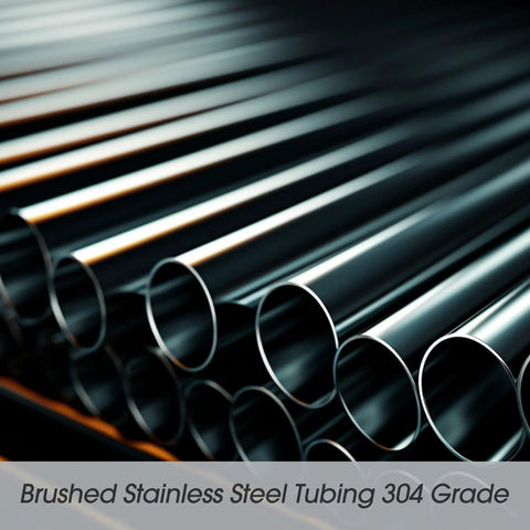 Brushed stainless steel tubing, 1.5 in OD, 0.06 in wall, 2 ft length, 304 grade, multiple tubes