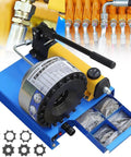 Built Solid Manual Hydraulic Hose Crimper Machine With Seven Swappable Dies For Quarter To One Inch R1 And R2 Steel Wire Lines with tool and dies.