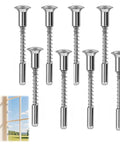 Tough As Nails 8 Pack Window Screen Plunger Latches In Solid Aluminum, 1/4" by 2 1/16" retainer pins for secure mesh frame fitting.