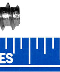 Top Shelf Euro Cabinet Screws For 5Mm Holes 11 5Mm Thread 6 3Mm Shank Varianta Style Phillips Flat Head Nickel Alloy Steel 100 Pack against ruler.