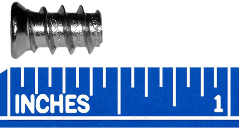 Top Shelf Euro Cabinet Screws For 5Mm Holes 11 5Mm Thread 6 3Mm Shank Varianta Style Phillips Flat Head Nickel Alloy Steel 100 Pack against ruler.