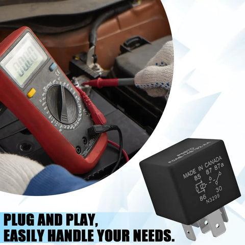 12V 5 Pin Fuel Pump Relay for Ford F-150, Explorer, Expedition, Transit - Heavy-Duty Automotive Relay Pack for a Stable Ride-Ready Electrical System, Fast Start, 40A Load, 2 Pack OE Style Replacement, plug-in relay test