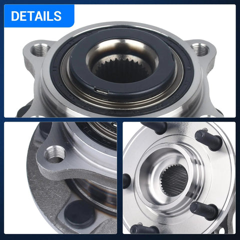 Close-up details of Beefed Up Front Wheel Bearing and Hub Assembly for 5 Lug Cars Compatible With Hyundai Sonata 2015 2019
