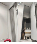 Lockable Aluminum Attic Access Door Straight Up Durable Rock Solid Soundproof Wall Panel With Easy Secure Closure For Quick Home Renovation And Top Notch Insulation Coverage, shown closed and open.