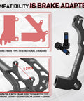 Disc Brake Caliper Mount Adapter IS To PM Front 160 To 203mm And Rear 160 To 180mm CNC Machined Aluminum Alloy with bolts