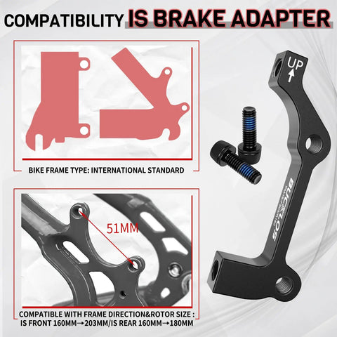 Disc Brake Caliper Mount Adapter IS To PM Front 160 To 203mm And Rear 160 To 180mm CNC Machined Aluminum Alloy with bolts