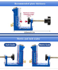 All In One Pocket Hole Jig Kit Pro Grade Heavy Duty Metal Pocket Screw Jig with 15 Degree Locator and scale measurement