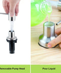 Stainless Steel Built In Soap Dispenser Pump For Kitchen Sink With Forty Seven Inch Extension Tube And Eleven Point Eight Four Ounce Soap Bottle Kit Brushed Nickel