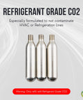Three refrigerant grade CO2 cartridges for CO2 Powered AC Drain Line Cleaner And Leak Sealant Injector Gun All In One For Unclogging Condensate Drains And Direct Injecting Leak Sealants And Additives Includes 3 CO2 Cartridges A Simple No Fuss Home HVAC Maintenance Tool.