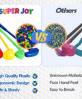 Totally Awesome Toddler Golf Set With Sturdy Rolling Cart includes colorful clubs and balls showcasing quality comparison.