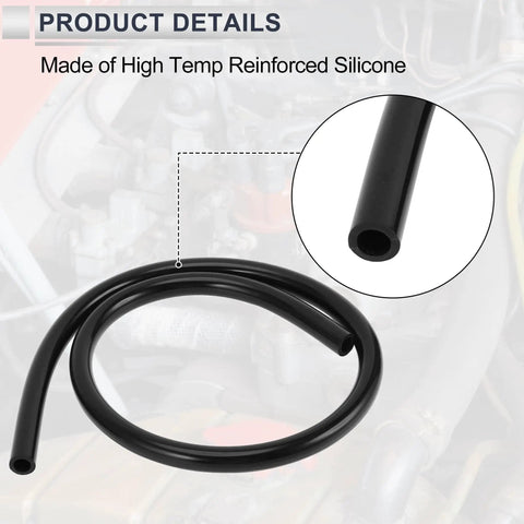 Universal Silicone Vacuum Hose For Automotive Use High Temperature 3.3 Ft Long 12mm ID 3mm Wall Thickness 130 PSI Max