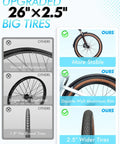 Comparison of 26x2.5 inch upgraded double-wall aluminum rim tires for Beefy 1200W Peak Electric Bike For Adults With 120 Mile Range