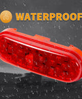 Six Inch Oval LED Brake Light And Marker For Trucks And Trailers 26 LEDs IP65 Waterproof DOT Approved with water droplets