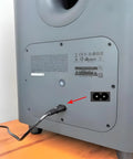 Ten Foot Non Polarized Two Prong AC Power Cord For Under Desk Elliptical Machines plugged into back of a desk elliptical machine.