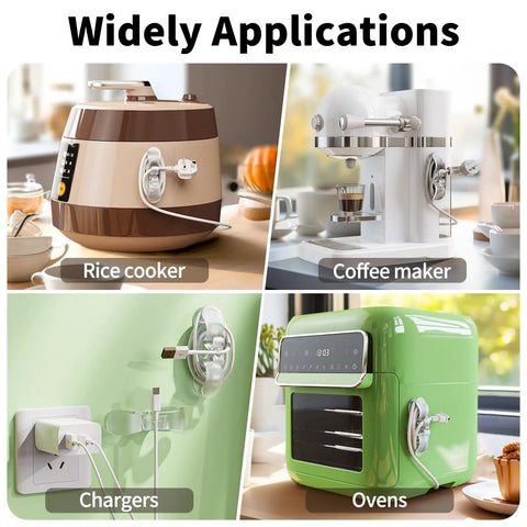 6 Pack Clear Cord Organizers For Appliances Stick On Cord Holders And Wrappers Built For Thick Cords 4mm And 10mm Wide Wire Management Winder for rice cooker, coffee maker, chargers and ovens