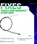 Traction Control Cable For Toro 22 Inch Recycler Lawn Mower With Personal Pace Self Propelled Rear Drive Beefy 47 Inch Cable And 35.5 Inch Conduit Replaces 1051844 Fits 2002 2009 Models Stens 290-927 Rotar Compatible black mower cable shown on symptom graphic