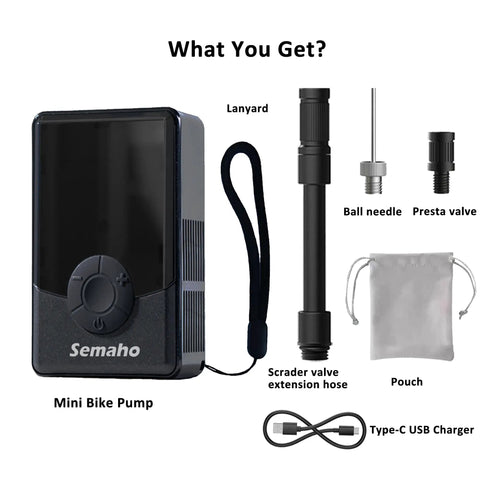 On The Go Portable Electric Mini Bike Pump With 130 PSI Gauge Auto Stop Digital Pressure Display For Presta And Schrader Valves