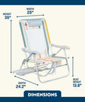 Ultra Premium Outdoor Lounge Chair With Smooth Slide Tray for Poolside Lay Back Vibes and Backyard Hangouts with dimensions.