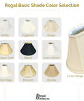 Empire Silk Lamp Shade In Mouton 6 x 18 x 11.5 Inch With Shantung Fabric And Off White Lining color options chart