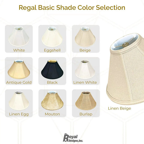 Empire Silk Lamp Shade In Mouton 6 x 18 x 11.5 Inch With Shantung Fabric And Off White Lining color options chart