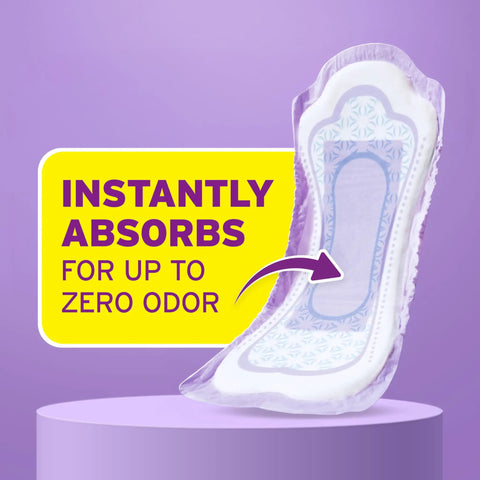 Light Absorbency Incontinence And Postpartum Pads Long Length 96 Count (4 Packs Of 24), pad showing absorption feature.