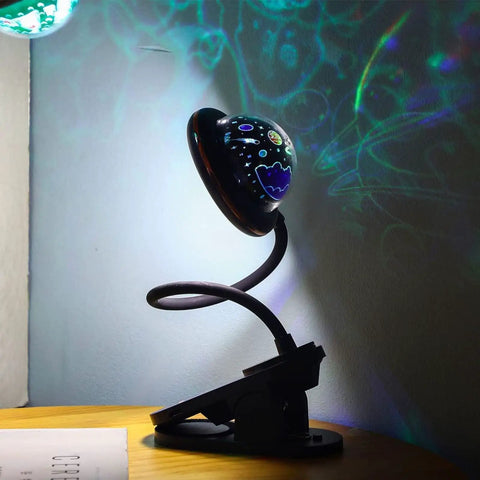 Folding Book Light For Bedside Reading 2W Dimmable Kids Reading Lamp USB Rechargeable Night Light With Mini Star Projector 6000K Cool White Touch Control Perfect For Bedroom And Living Room Blue