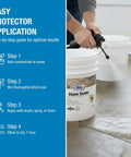 Application guide for Stone Sealer That Keeps It Tight, Penetrating Water Repellent, Silane Siloxane Formula, Ready To Use, 5 Gallons.
