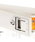 Lockable Safe For Meds With Patented Locking Mechanism Steel Reinforced Body Built To Last Includes 2 Serialized Keys Holds 7 Standard Bottles Mounts Easily In Cabinet Or Vanity Drawer White Finish open with keys