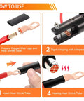 How to use Beefy Battery Cable Ends Kit With 220 Pcs Copper Wire Lugs In AWG Two Zero Through Eight Heavy Duty Terminal Connectors