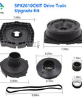 Components of Drive Train Upgrade Kit for 1 and a Half HP Pool Pumps SPX2610CKIT DirectFit Replacement Easy Install on display