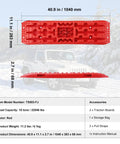 Long Red 10 Ton Traction Boards For Off Road Adventures, Beefy Heavy Duty Recovery Mats Made Of PP Material dimensions diagram