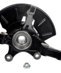 Close-up of front steering knuckle from 2 Front Steering Knuckles And Wheel Bearing Hubs Heavy Duty Replacement Kit for Ford Escape Mazda Tribute