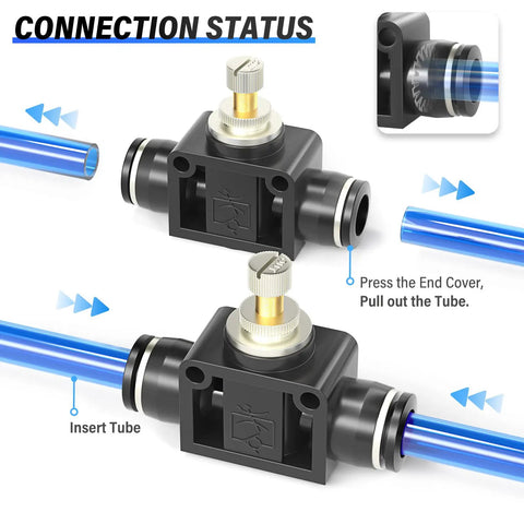 Kick Your Pneumatic Setup Up A Notch With This Slick Inline Air Flow Control Valve For Smooth Cylinder Speed Adjustment And Rock Solid Push To Connect 3/8 Inch Fitting