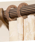 Two Pack Wooden Curtain Rings With Smooth Glide For Curtains, No Fuss Install For Home And Commercial Use, Walnut Finish