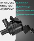 Auxiliary Electric Water Pump For Engine Cooling System Direct Bolt On Replacement DS7G8C419CB side view showcasing design and mounting features.