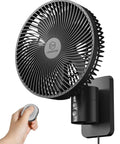 8.5 Inch Wall Mounted Oscillating Fan With Remote And Timer Ultra Quiet 4 Speed Options for small bathrooms, bedrooms, RVs