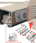 Heavy Duty Sliding Barn Door Hardware Track Kit Exterior With Low Profile Pocket Door Rail components and accessories shown