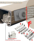 Built Rock Solid Two Door Barn Track System Bronze Aluminum Sliding Door Hardware Kit With Eight Silent Rollers Ceiling Wall Mount parts layout.